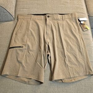 Burnside Dark Khaki Casual Hybrid Land Sea UV Protection Stretch Shorts Size 40